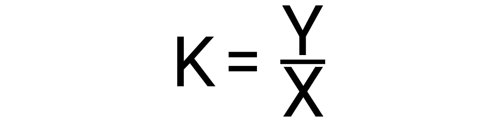 An image of the formula used to calculate the constant of proportionality.